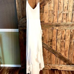 White summer or beach wedding dress